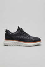 Men's Trainers Blue Woven Lace-Up Cushioned Insole Sneakers – Casual, Everyday Comfort Walking Shoes