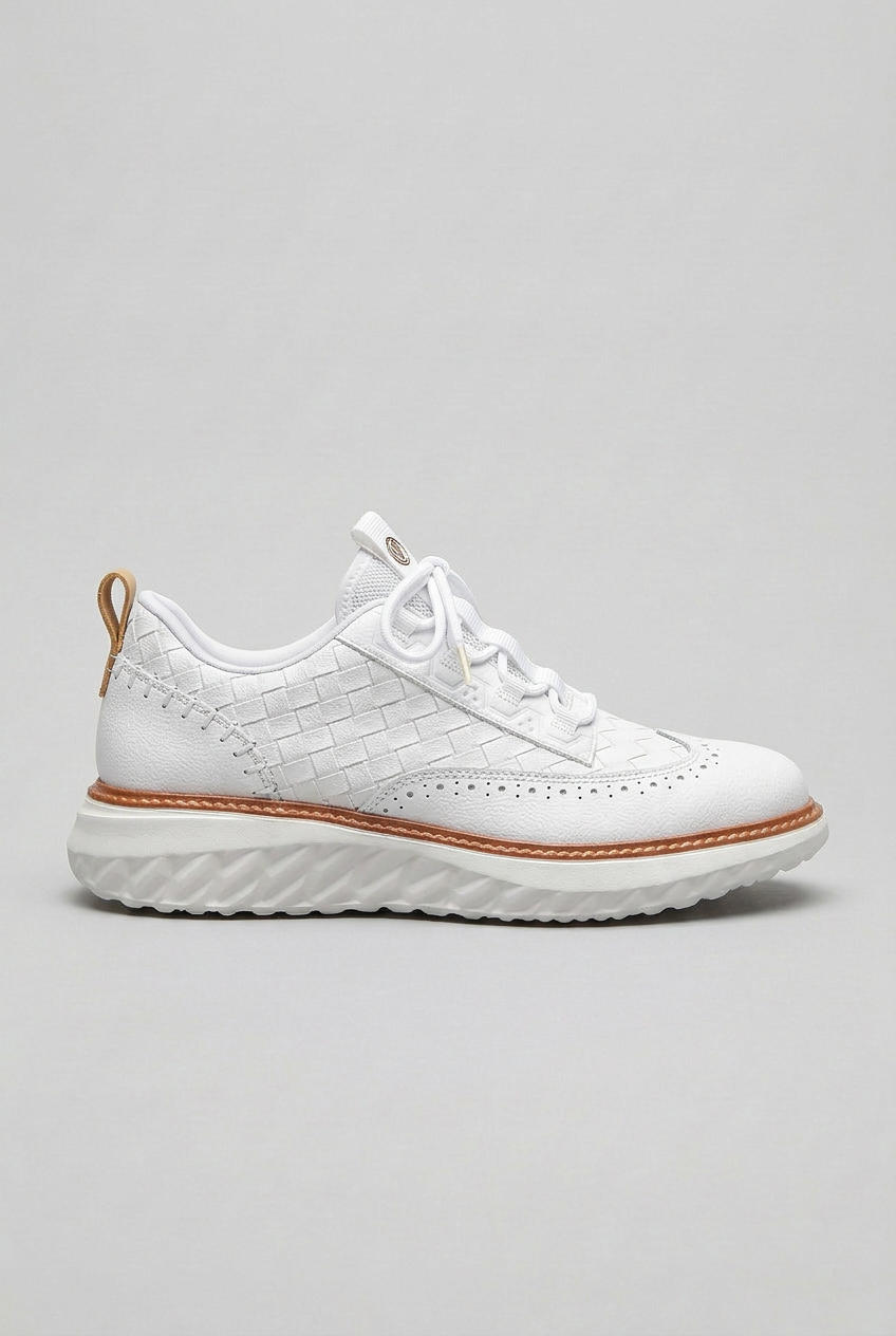 Men's Trainers Blue Woven Lace-Up Cushioned Insole Sneakers – Casual, Everyday Comfort Walking Shoes