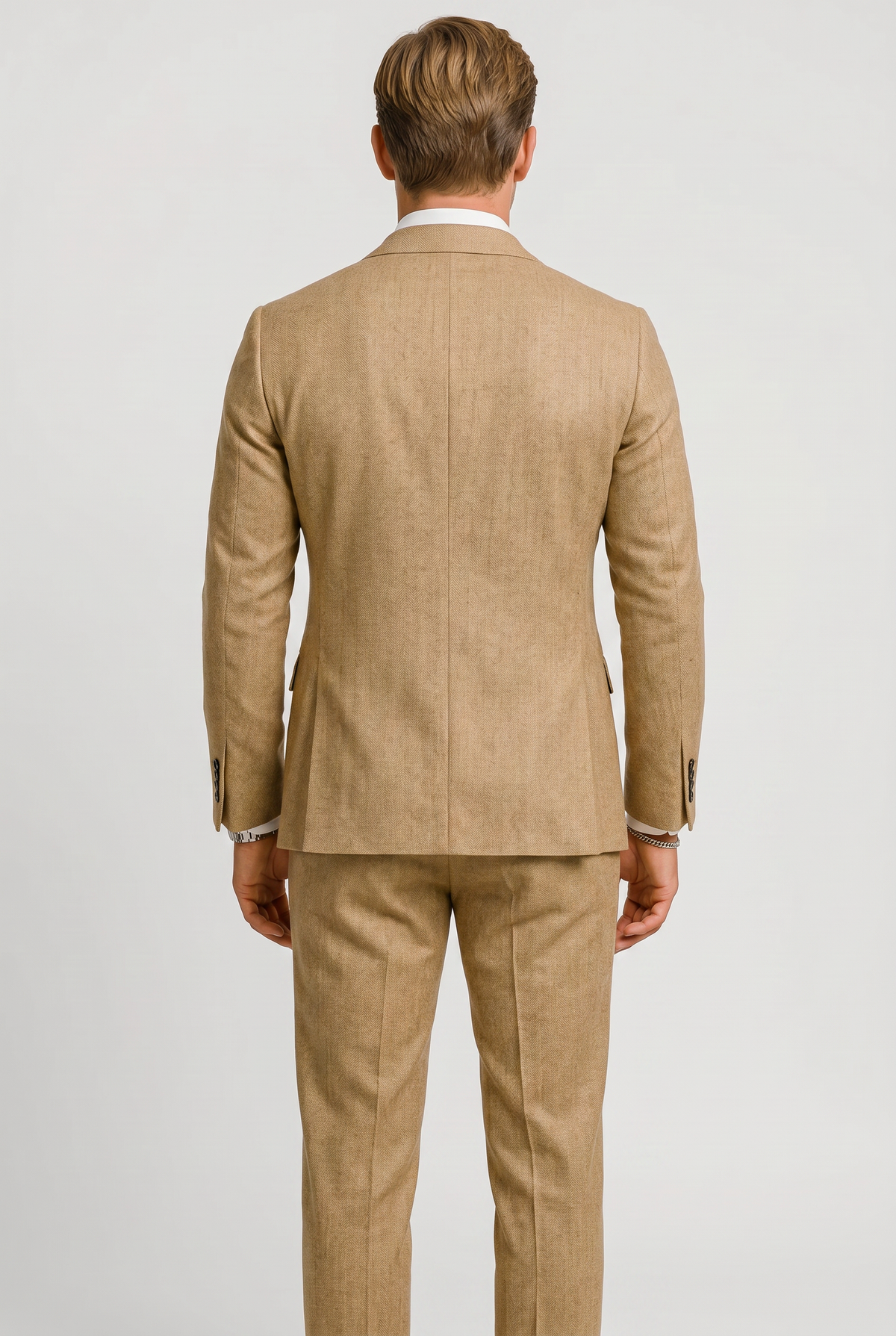 Men's Two Piece Suit Tan Slim Fit Single Breasted – Wedding, Office, Formal, Business Gift