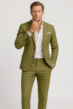 Men's Two Piece Suit Tan Slim Fit Single Breasted – Wedding, Office, Formal, Business Gift