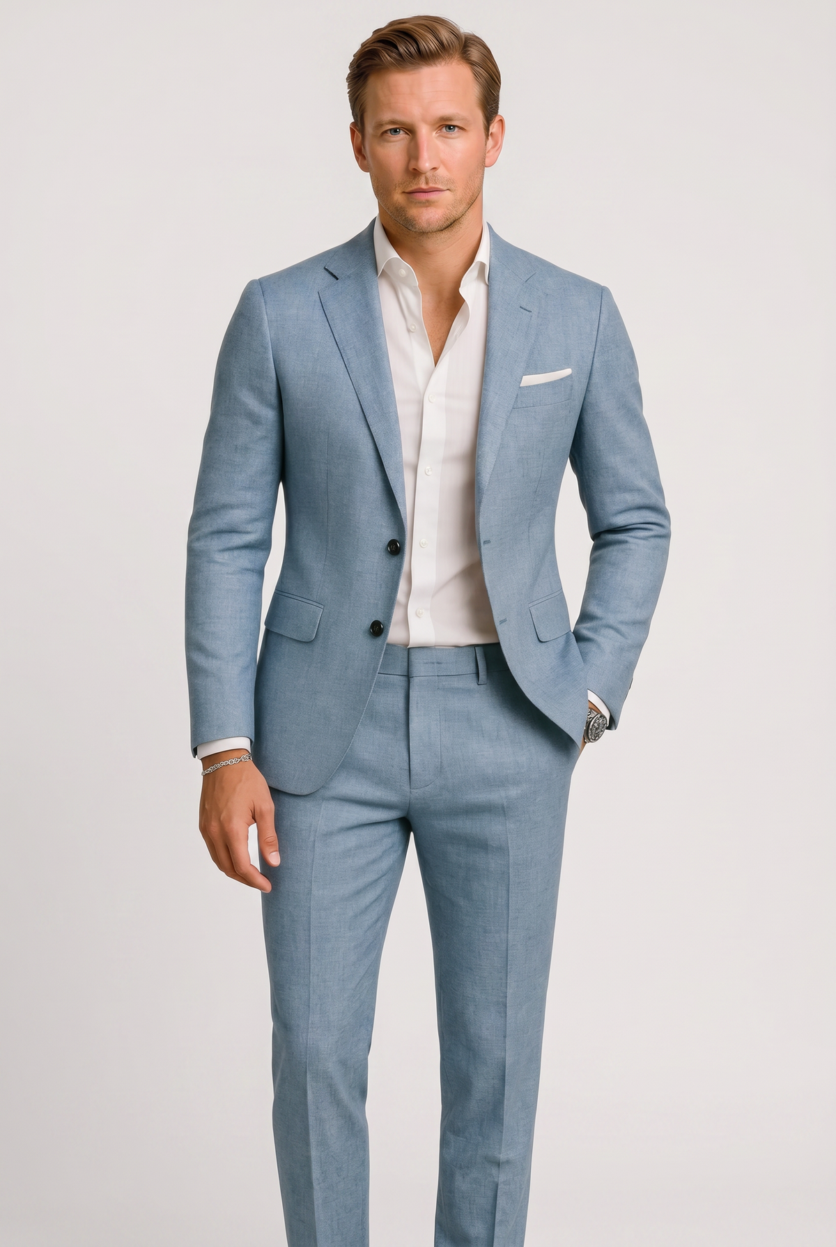 Men's Two Piece Suit Tan Slim Fit Single Breasted – Wedding, Office, Formal, Business Gift
