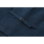 Men's Waistcoat Tweed Herringbone Navy Tailored Suit Vest – Wedding, Office, Formal, Gift