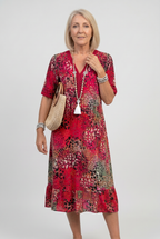 Midi Dress Animal Print V-Neck Women's – Casual, Holiday · Werune