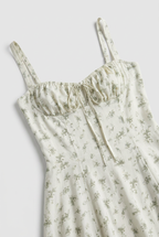Midi Dress Floral Ivory Women's Sweetheart Neck Sleeveless – Summer, Casual, Holiday, Office, Gift