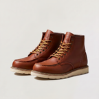 Moc Toe Ankle Boots Faux Leather Brown Men's Lace-Up – Casual, Work · Werune