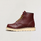 Moc Toe Ankle Boots Faux Leather Brown Men's Lace-Up – Casual, Work · Werune