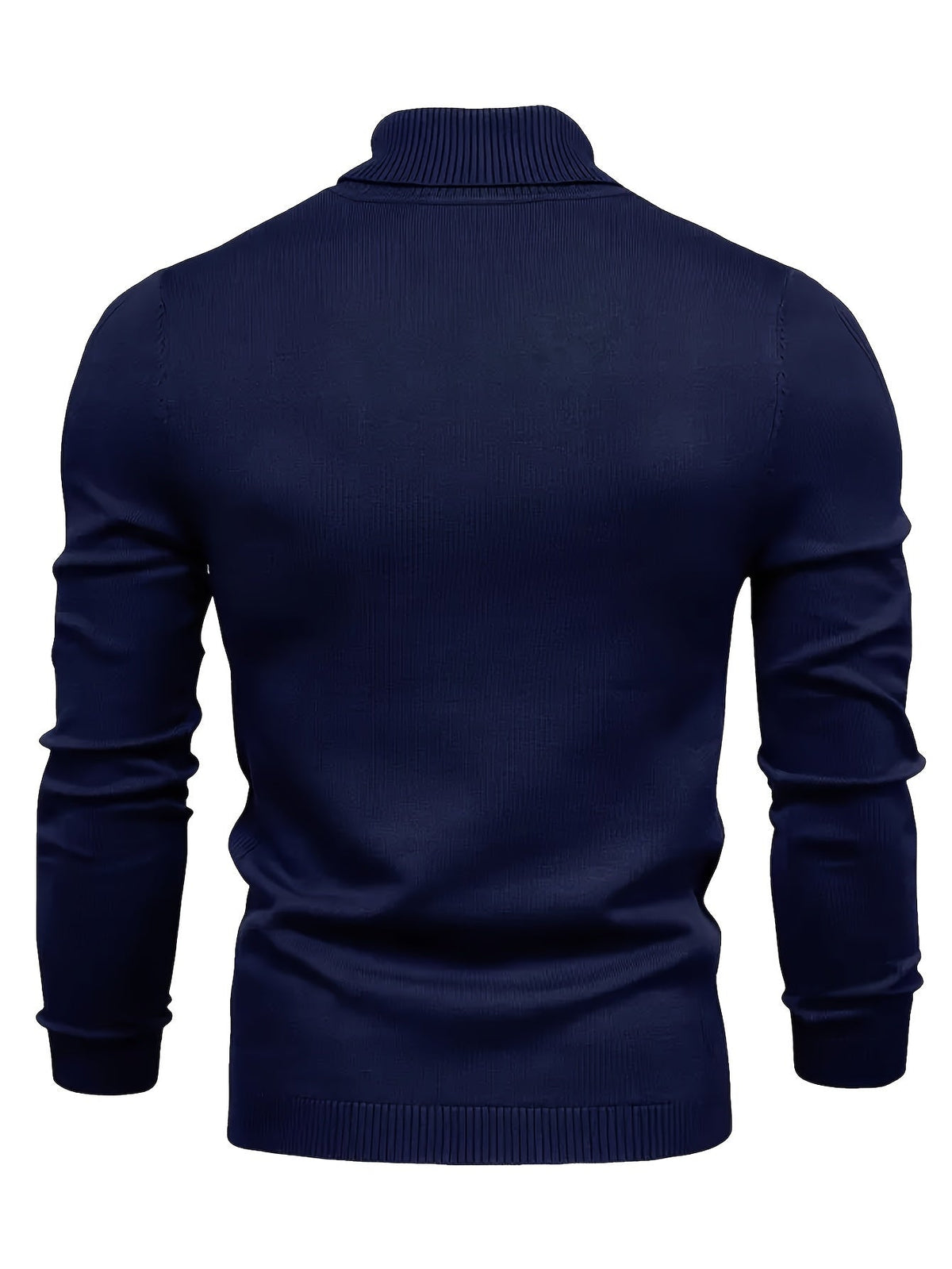 Mock Neck Sweater Knitted Black Men's Long Sleeve Pullover – Casual, Office, Gift