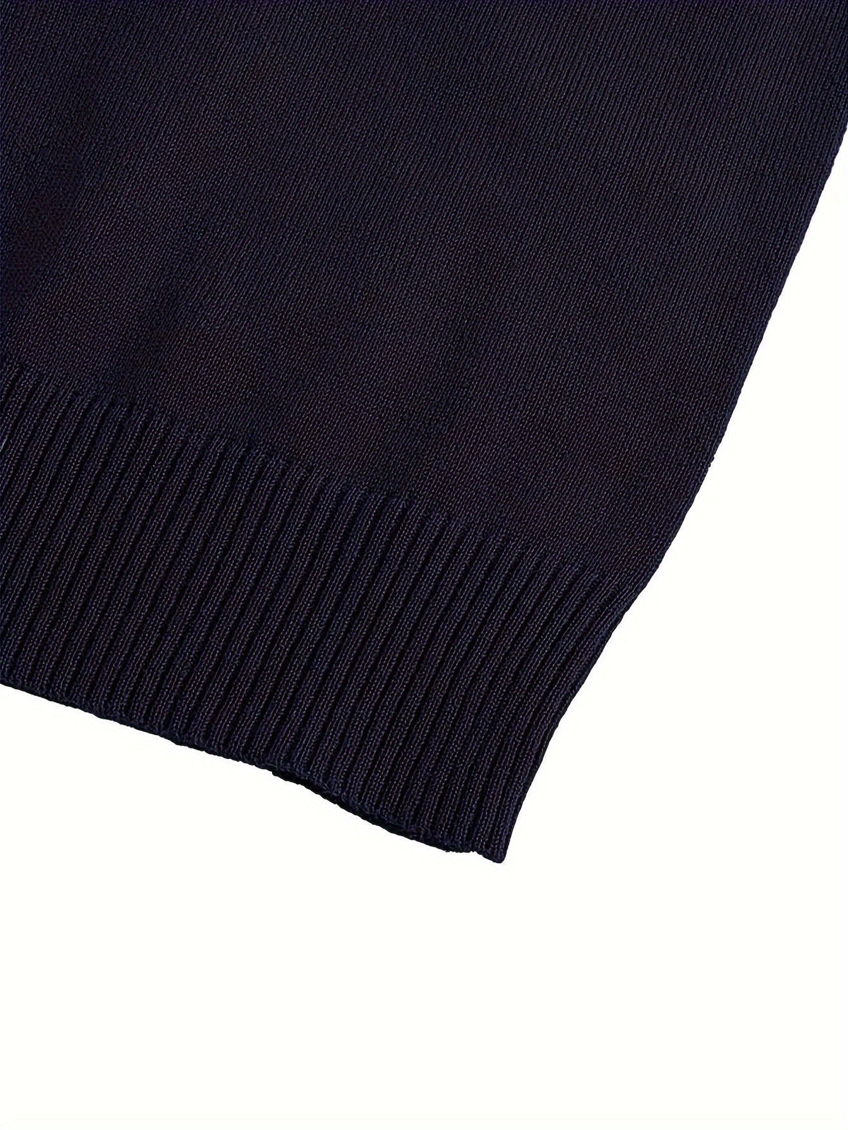 Mock Neck Sweater Knitted Black Men's Long Sleeve Pullover – Casual, Office, Gift