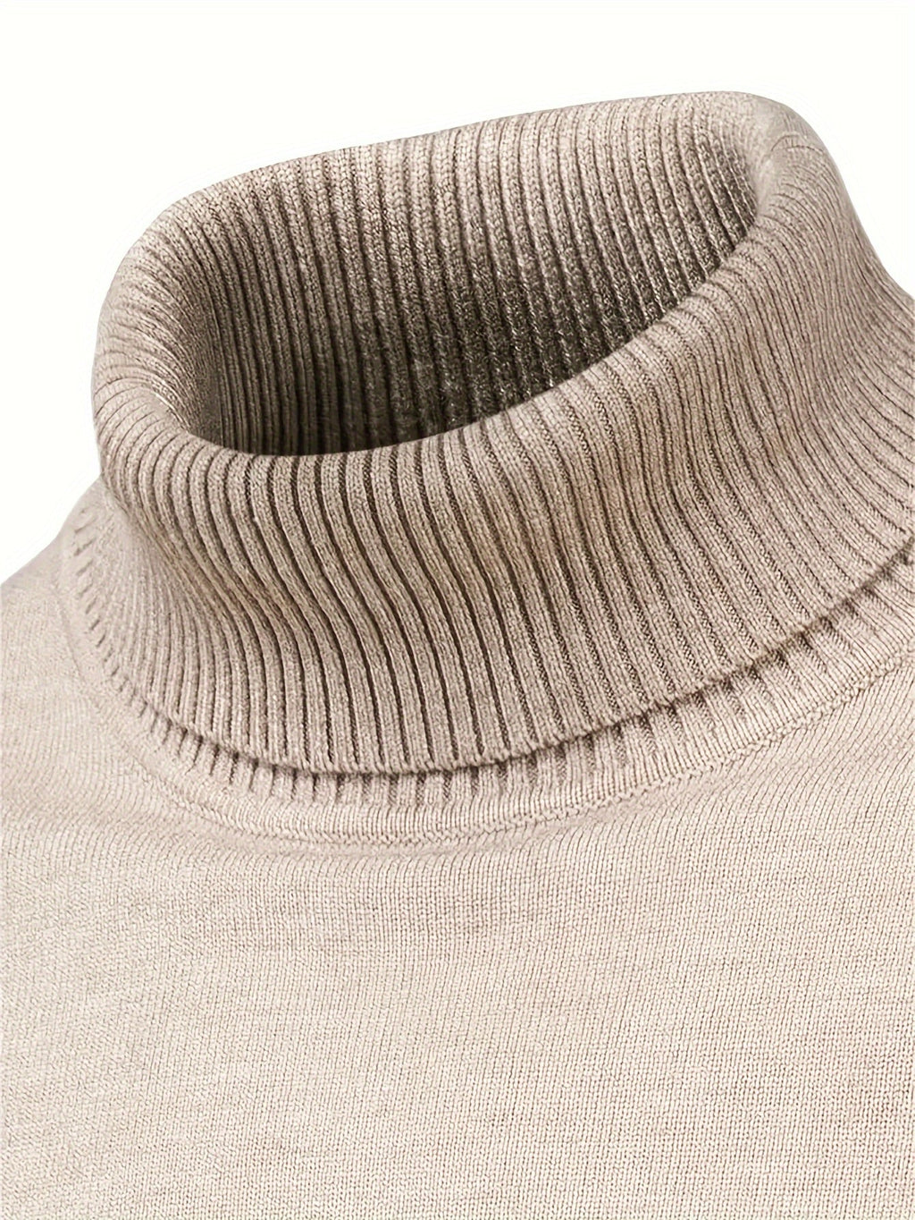 Mock Neck Sweater Knitted Black Men's Long Sleeve Pullover – Casual, Office, Gift