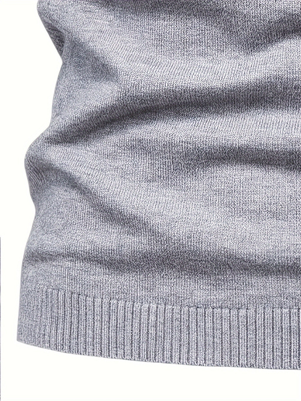 Mock Neck Sweater Knitted Black Men's Long Sleeve Pullover – Casual, Office, Gift