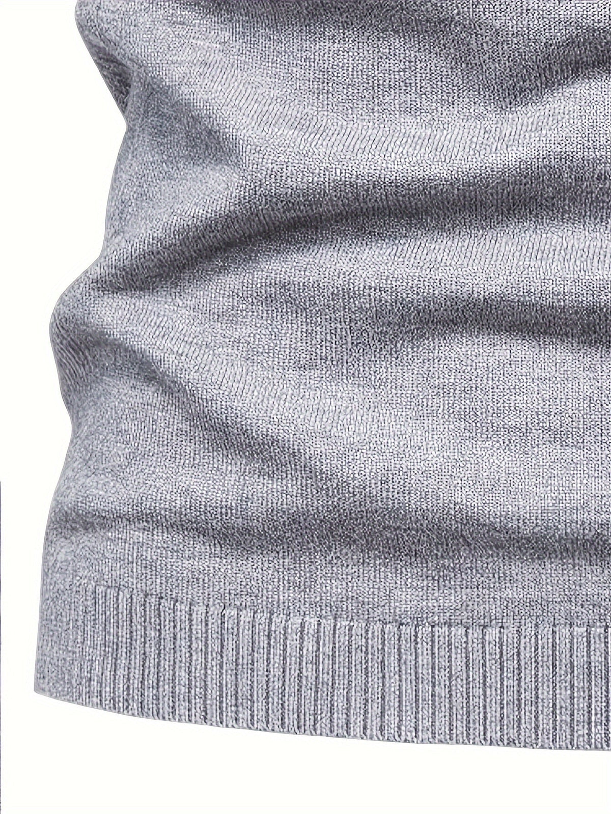 Mock Neck Sweater Knitted Black Men's Long Sleeve Pullover – Casual, Office, Gift