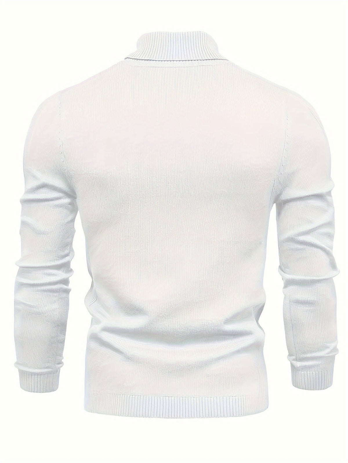 Mock Neck Sweater Knitted Black Men's Long Sleeve Pullover – Casual, Office, Gift