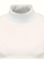 Mock Neck Sweater Knitted Black Men's Long Sleeve Pullover – Casual, Office, Gift