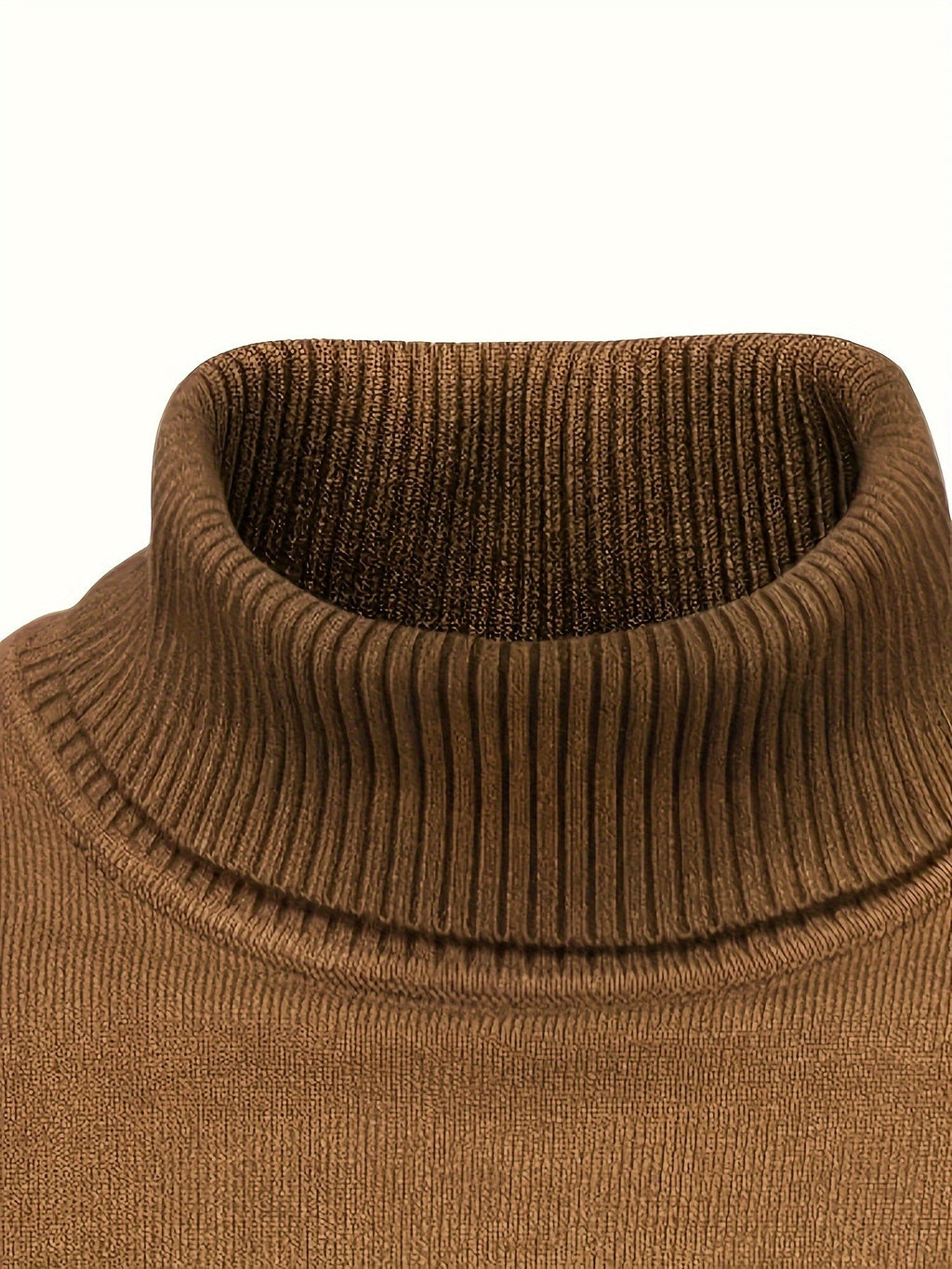 Mock Neck Sweater Knitted Black Men's Long Sleeve Pullover – Casual, Office, Gift