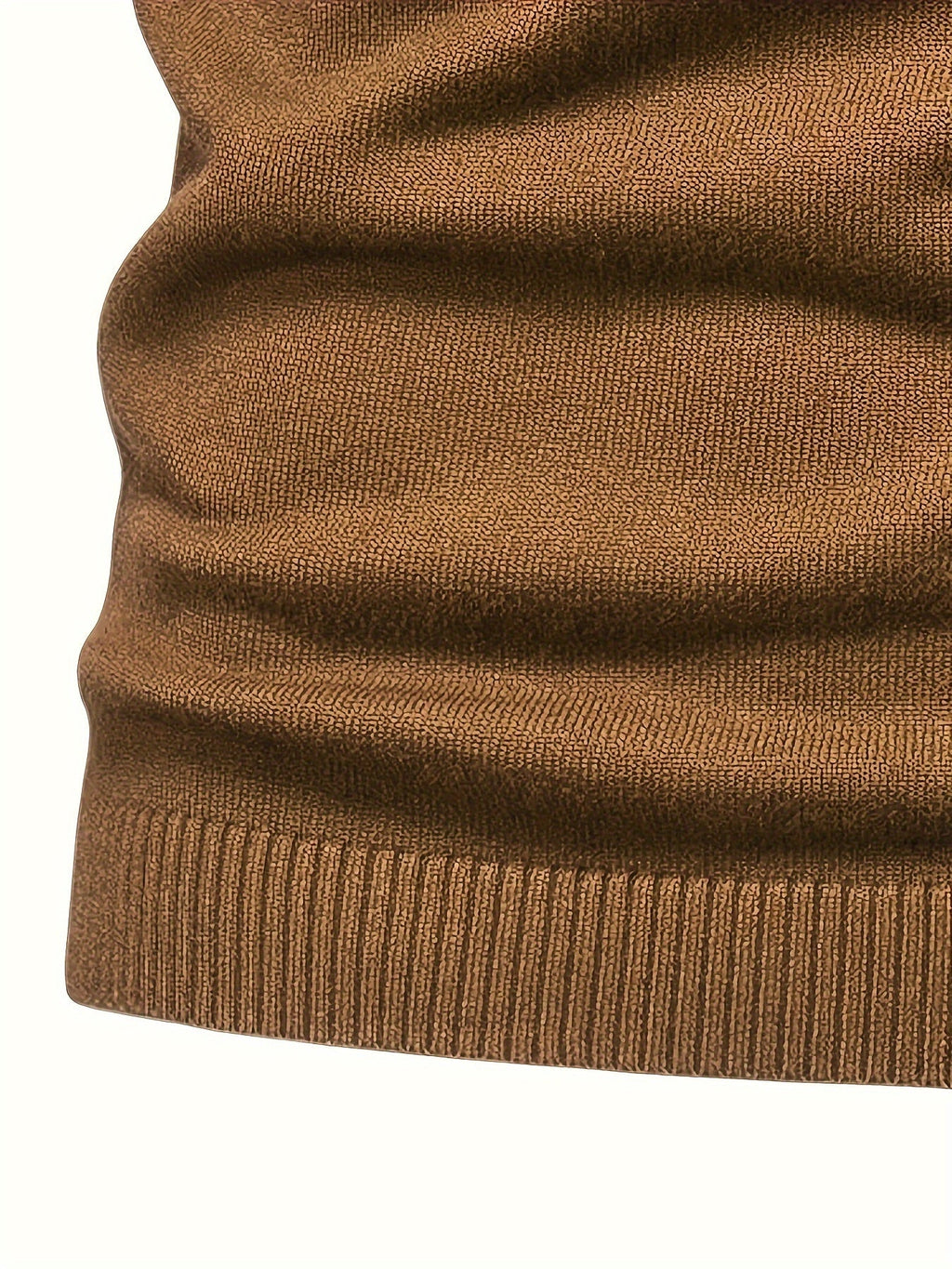 Mock Neck Sweater Knitted Black Men's Long Sleeve Pullover – Casual, Office, Gift