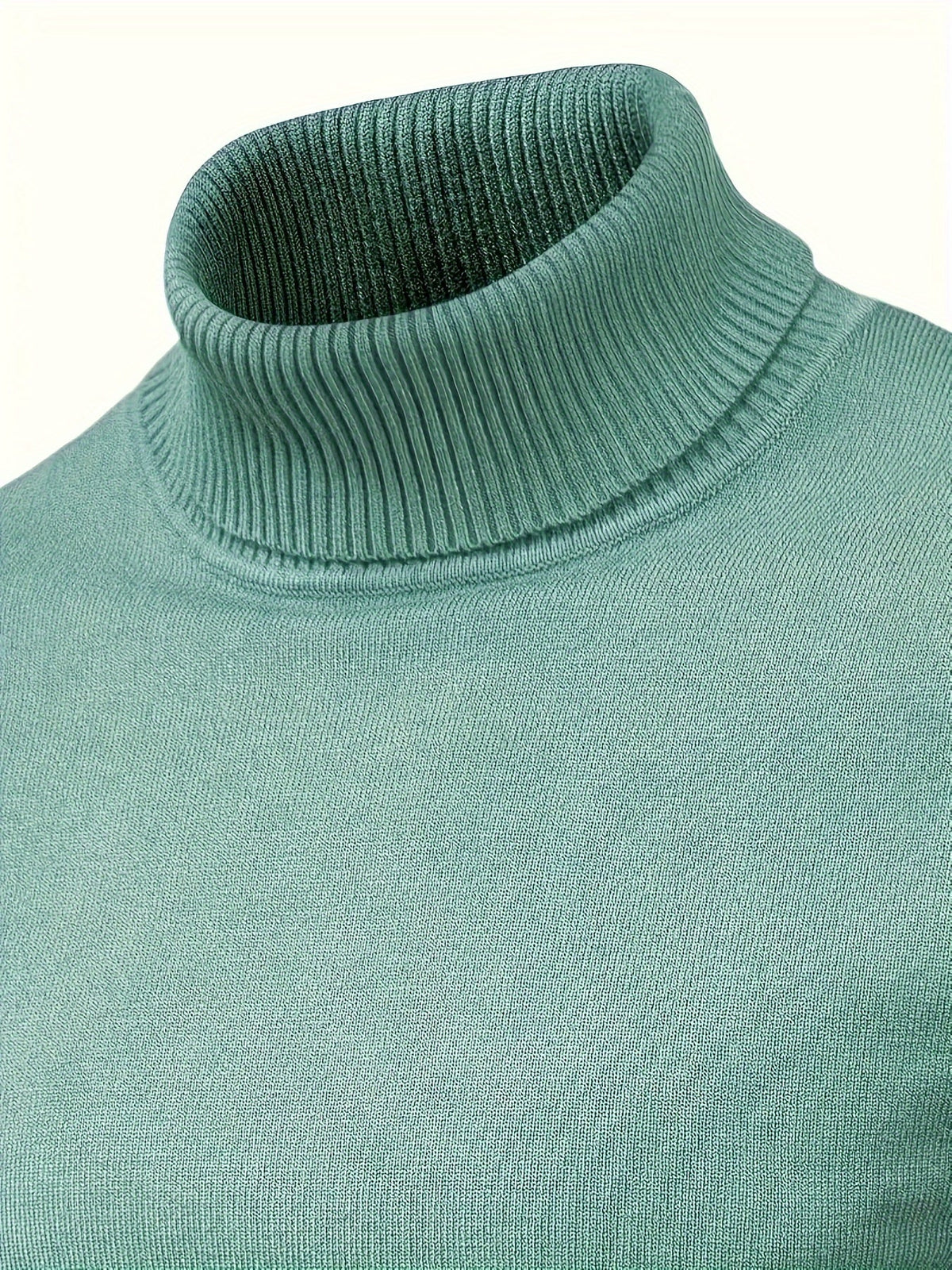 Mock Neck Sweater Knitted Black Men's Long Sleeve Pullover – Casual, Office, Gift