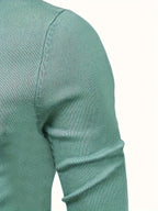 Mock Neck Sweater Knitted Black Men's Long Sleeve Pullover – Casual, Office, Gift