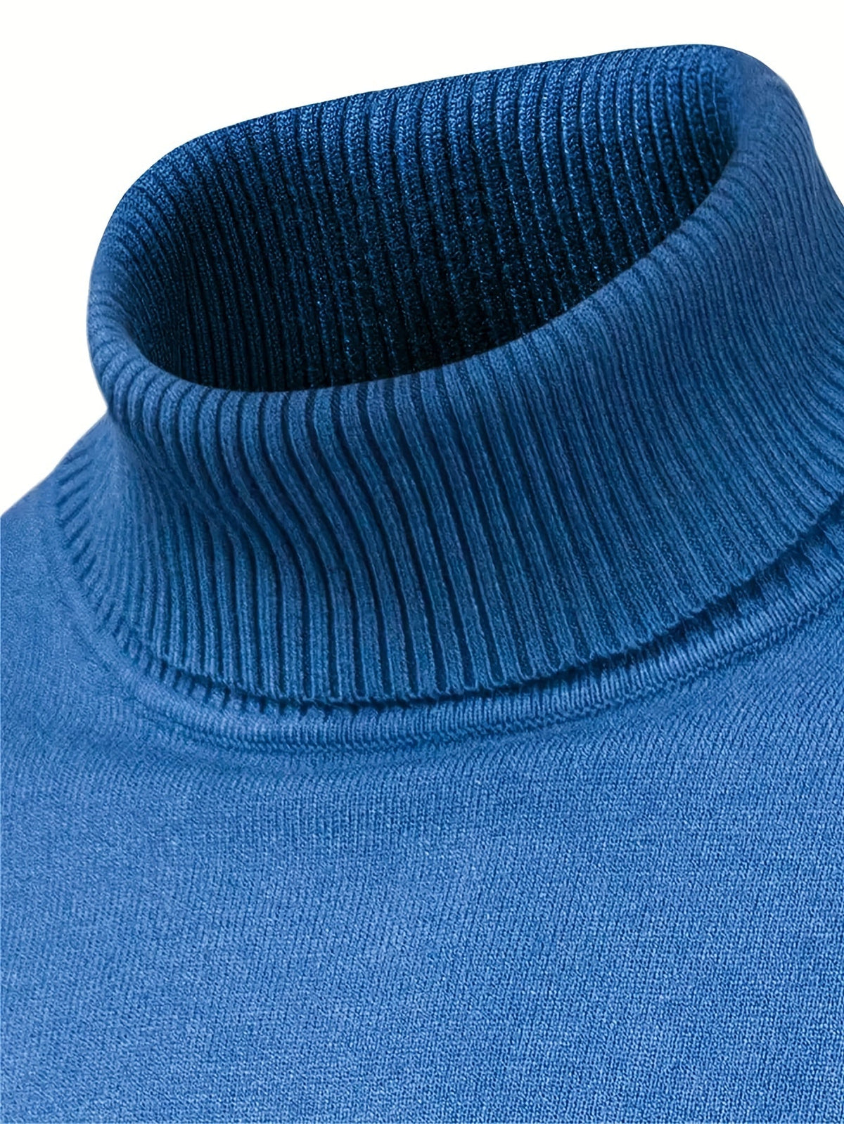 Mock Neck Sweater Knitted Black Men's Long Sleeve Pullover – Casual, Office, Gift