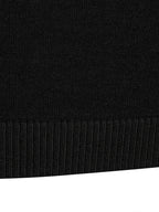 Mock Neck Sweater Knitted Black Men's Long Sleeve Pullover – Casual, Office, Gift