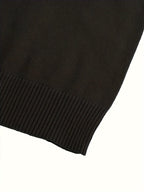Mock Neck Sweater Knitted Black Men's Long Sleeve Pullover – Casual, Office, Gift