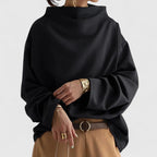 Mock Neck Sweatshirt Women's White Long Sleeve Pullover – Casual, Office · Werune