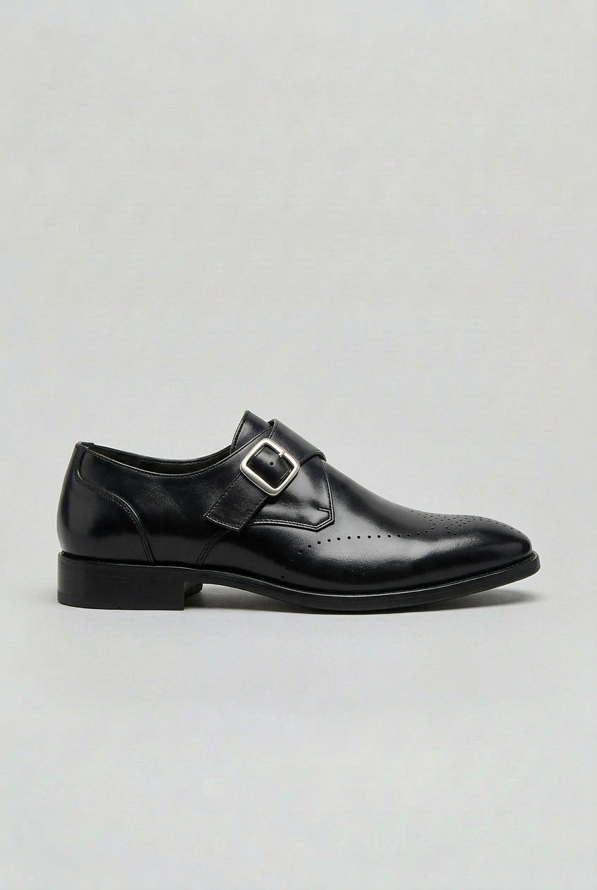 Monk Strap Brogues Leather Brown Men's Dress Shoes Cushioned Insole – Office, Wedding, Formal, Gift