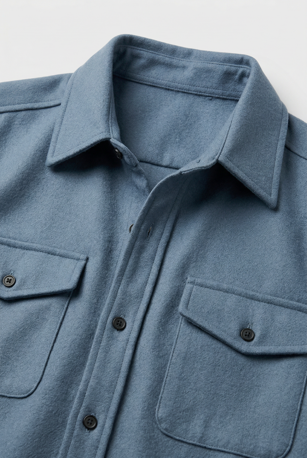 Overshirt Jacket Blue Men's Button Up with Chest Pockets – Casual, Layering Autumn Outerwear