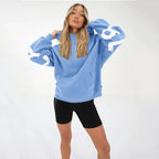 Oversized Hoodie Cotton Blend Women's Letter Print Longline – Casual, Loungewear, Everyday, Gift
