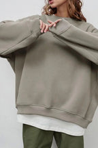 Oversized Sweatshirt Pink Crew Neck Women's Long Sleeve Jumper – Casual, Everyday Loungewear