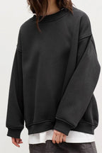 Oversized Sweatshirt Pink Crew Neck Women's Long Sleeve Jumper – Casual, Everyday Loungewear