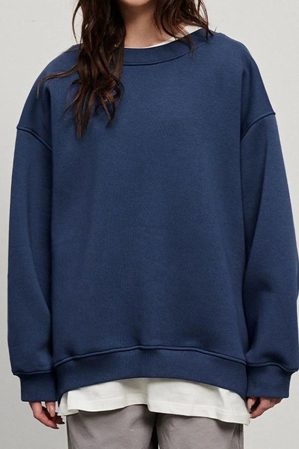 Oversized Sweatshirt Pink Crew Neck Women's Long Sleeve Jumper – Casual, Everyday Loungewear