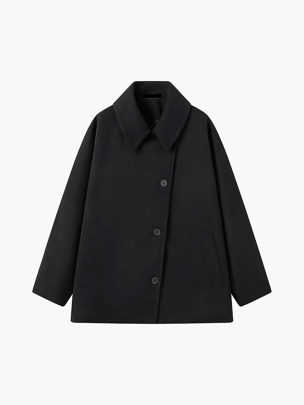 Oversized Wool-Blend Coat Women's Camel Lapel Button-Up – Casual, Office, Holiday, Gift