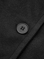 Oversized Wool-Blend Coat Women's Camel Lapel Button-Up – Casual, Office, Holiday, Gift