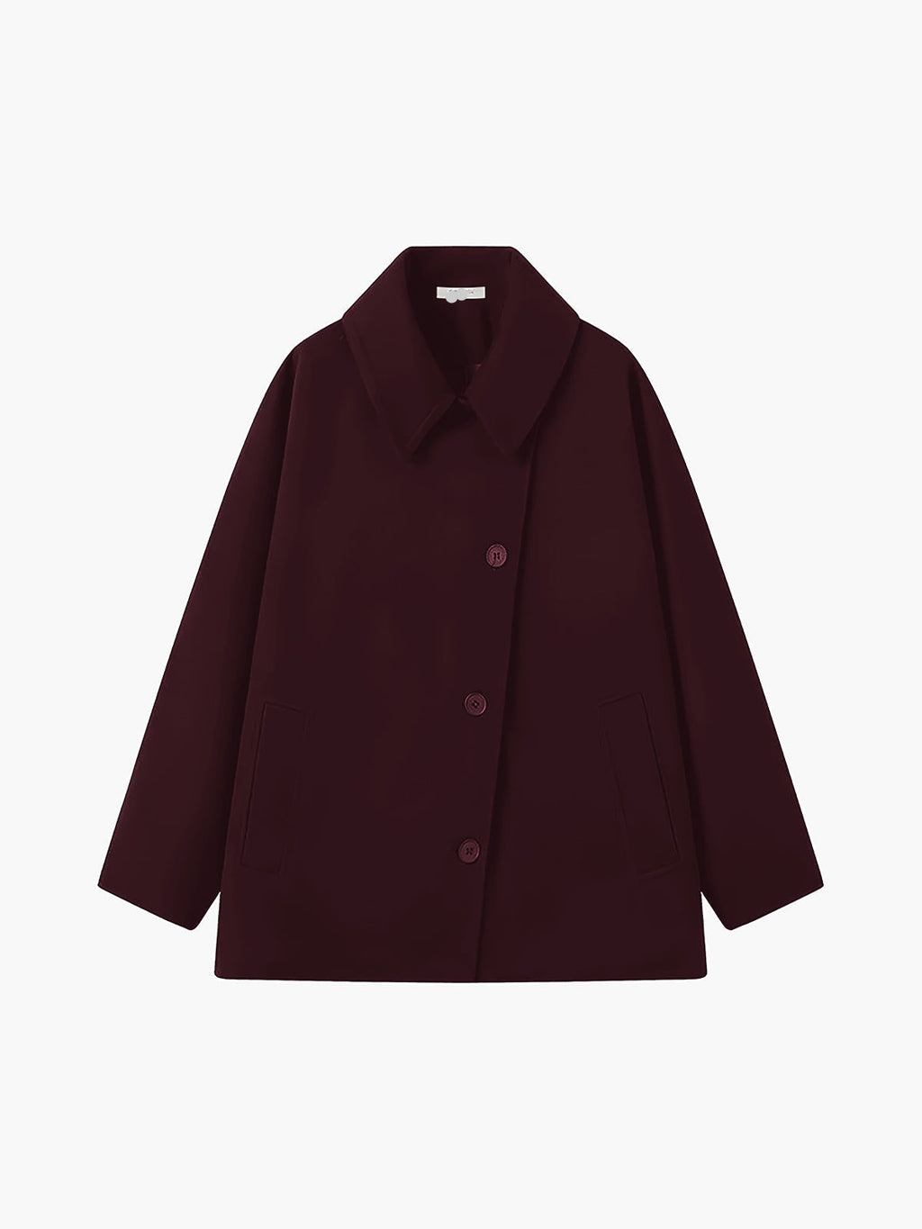 Oversized Wool-Blend Coat Women's Camel Lapel Button-Up – Casual, Office, Holiday, Gift