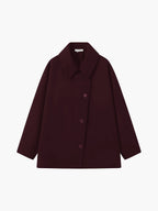 Oversized Wool-Blend Coat Women's Camel Lapel Button-Up – Casual, Office, Holiday, Gift