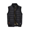 Padded Gilet Fleece-Lined Men's Khaki Sleeveless Body Warmer – Casual, Winter Outdoor
