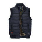 Padded Gilet Fleece-Lined Men's Khaki Sleeveless Body Warmer – Casual, Winter Outdoor