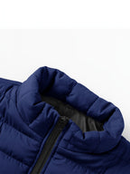 Padded Gilet Men's Quilted Stand-Collar Zip Vest Green – Casual, Outdoor Layering