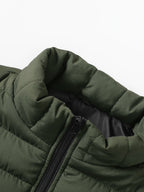 Padded Gilet Men's Quilted Stand-Collar Zip Vest Green – Casual, Outdoor Layering