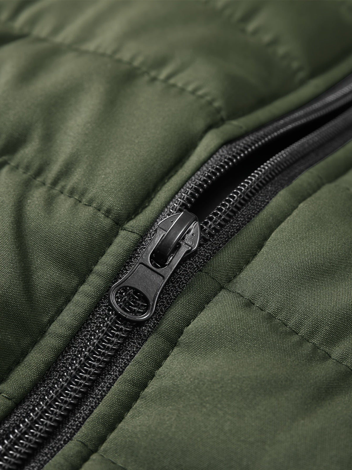 Padded Gilet Men's Quilted Stand-Collar Zip Vest Green – Casual, Outdoor Layering