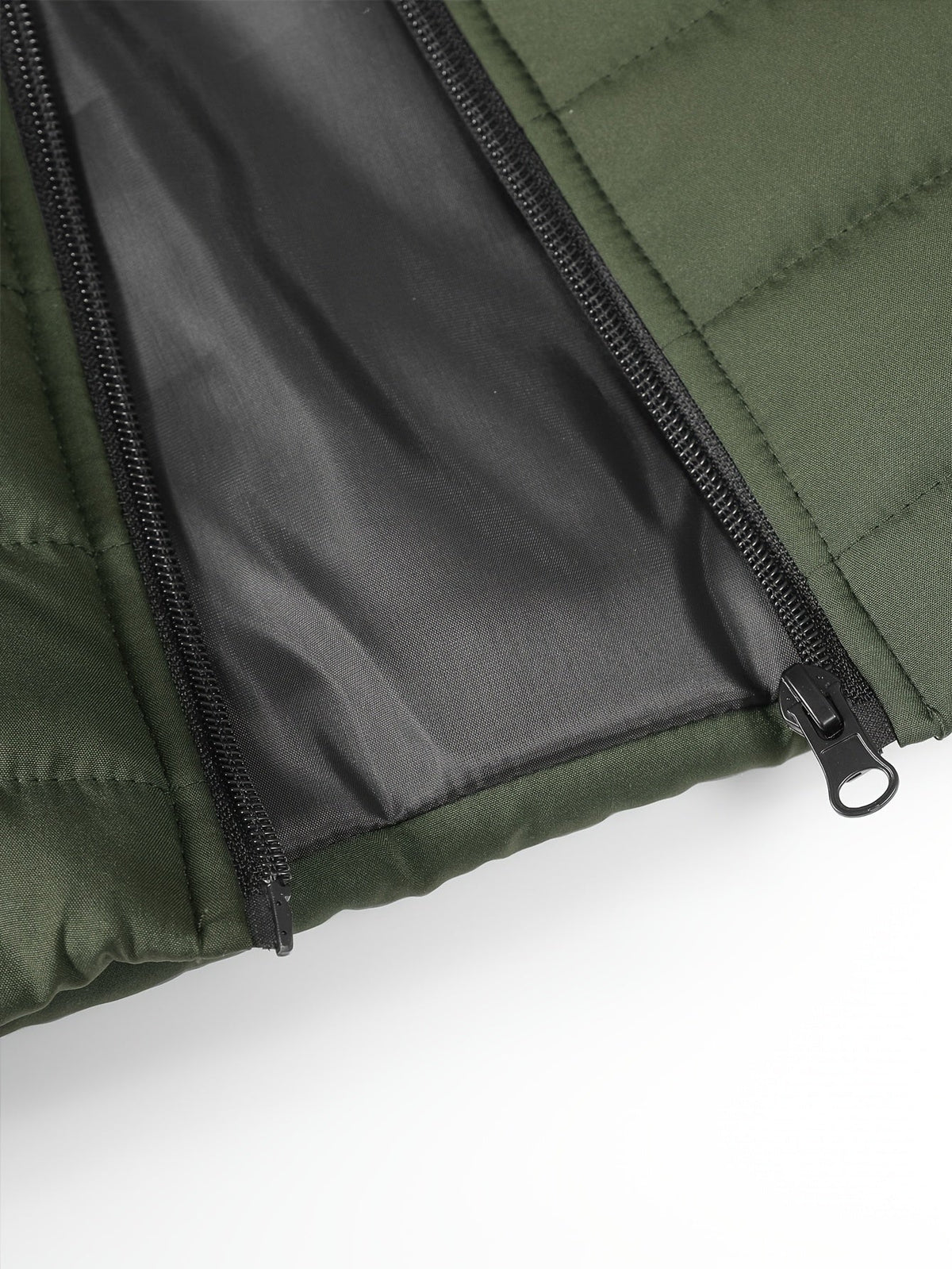 Padded Gilet Men's Quilted Stand-Collar Zip Vest Green – Casual, Outdoor Layering