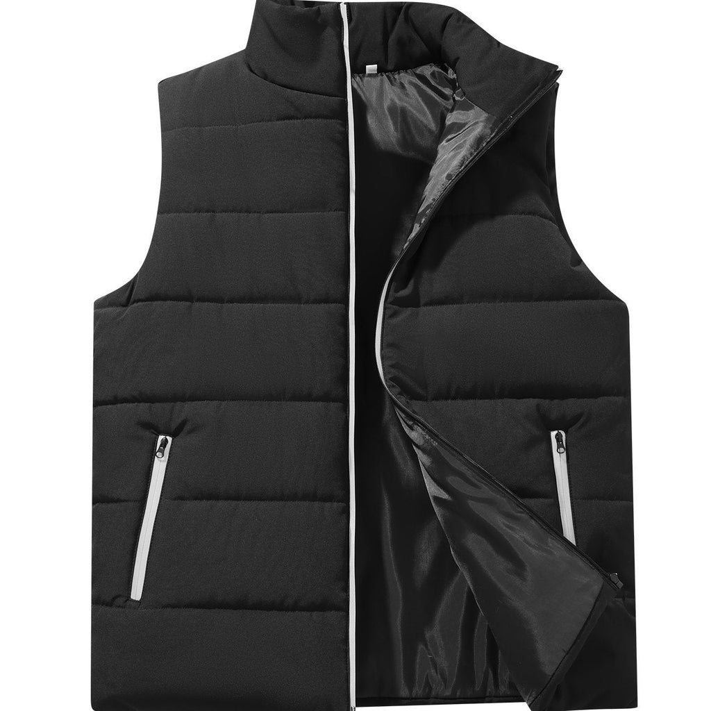 Padded Gilet Vest Black Quilted Zip-Up Men's Sleeveless Bodywarmer – Casual, Outdoor Layering