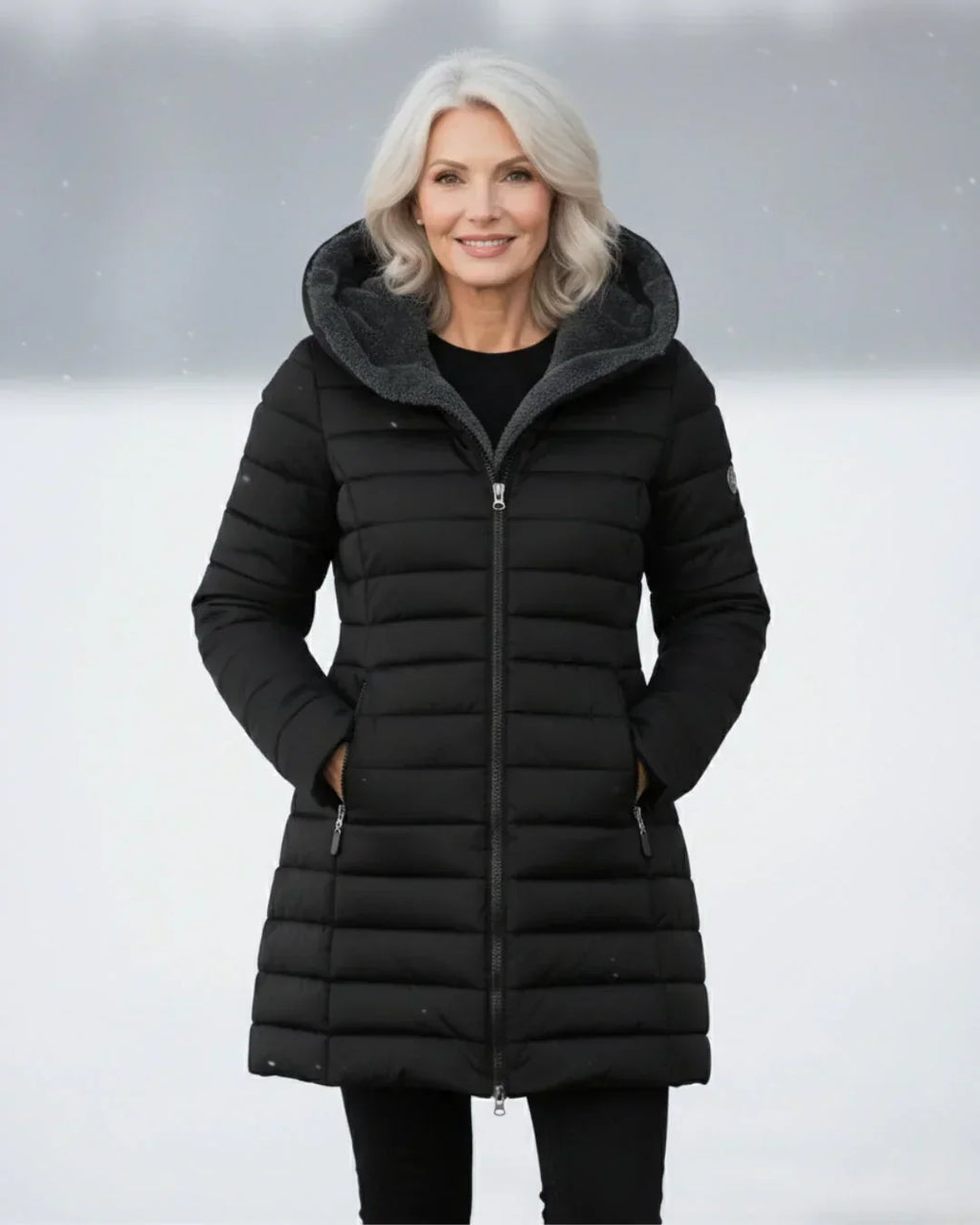 Padded Winter Jacket Green Fleece-Lined Hooded Women's – Casual, Holiday, Warm Everyday Wear
