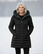 Padded Winter Jacket Green Fleece-Lined Hooded Women's – Casual, Holiday, Warm Everyday Wear