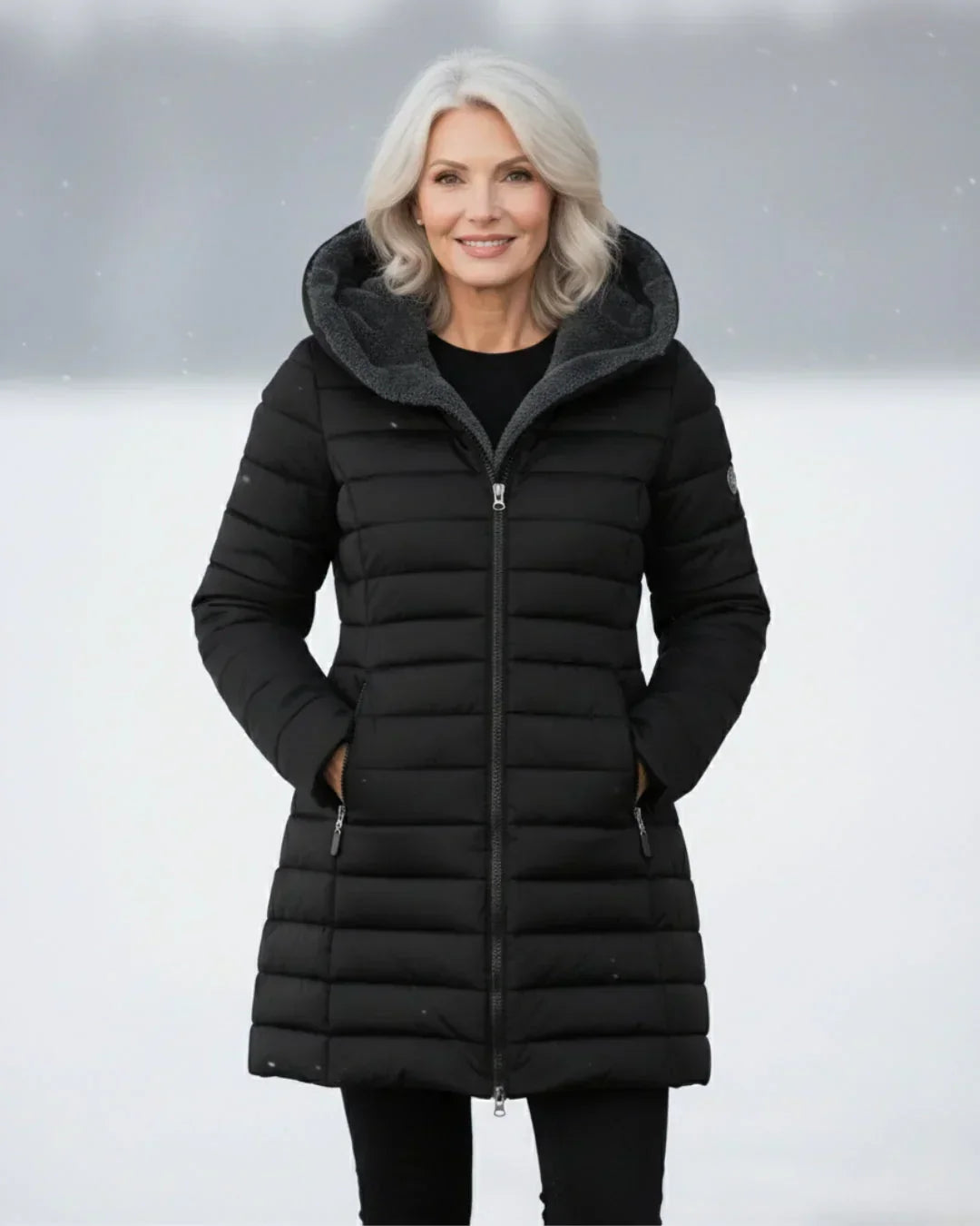 Padded Winter Jacket Green Fleece-Lined Hooded Women's – Casual, Holiday, Warm Everyday Wear