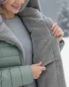 Padded Winter Jacket Green Fleece-Lined Hooded Women's – Casual, Holiday, Warm Everyday Wear