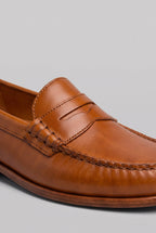 Penny Loafers Leather Tan Men's Slip-On Moccasin Shoes – Office, Casual, Smart Dress, Gift
