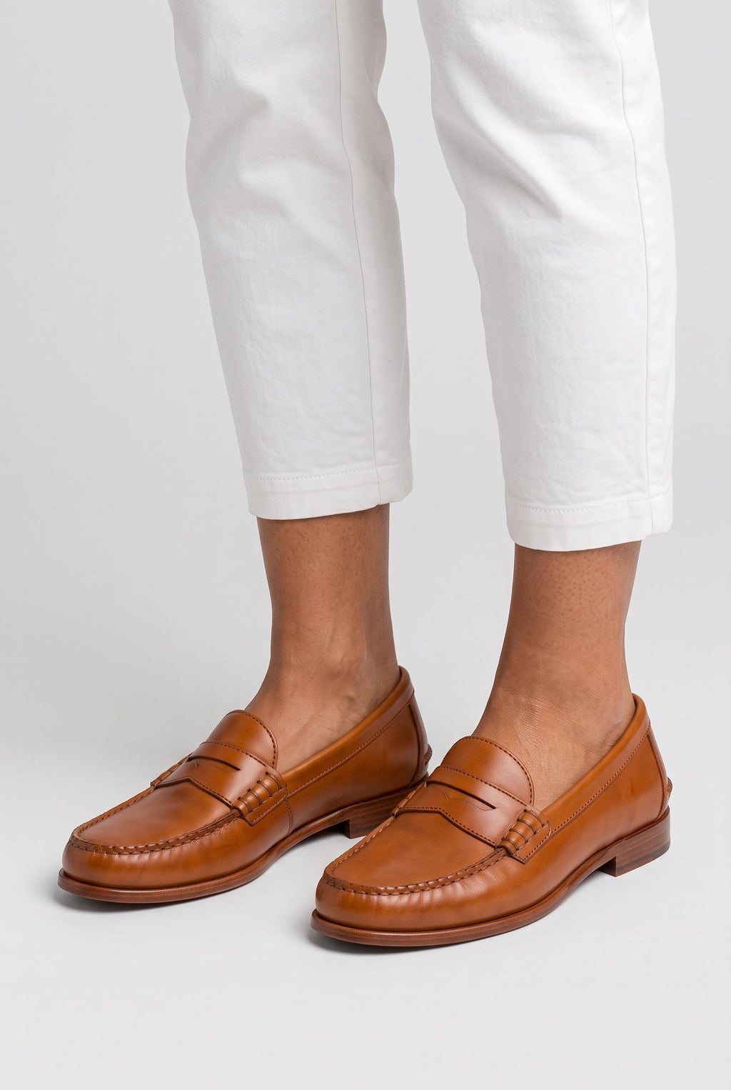 Penny Loafers Leather Tan Men's Slip-On Moccasin Shoes – Office, Casual, Smart Dress, Gift