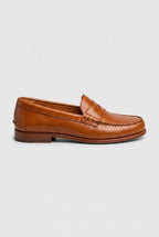 Penny Loafers Leather Tan Men's Slip-On Moccasin Shoes – Office, Casual, Smart Dress, Gift