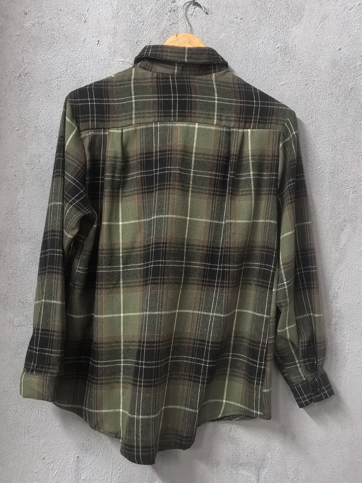 Plaid Flannel Shirt Long Sleeve Women's Green Checked Button-Up – Casual, Layering